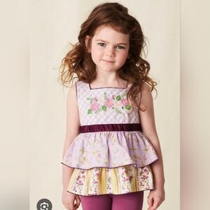 Matilda Jane Enchanted Garden Prudence Gingham Shirt 12 NWOT 🌸🏵️